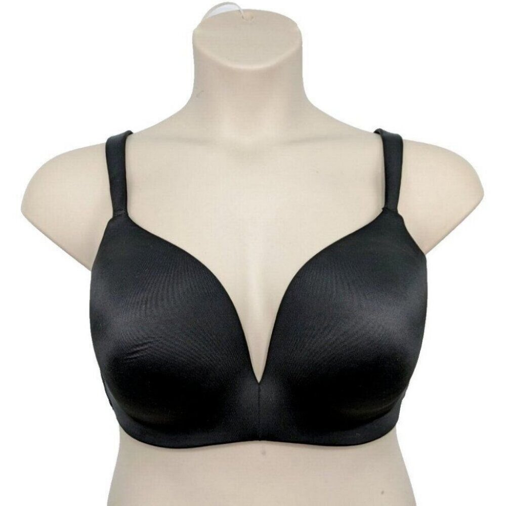 Lane Bryant Cacique Womens Simply Wire Free Plunge Bra Size 38C Black